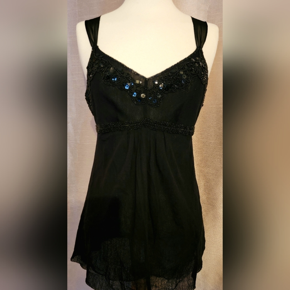 Express Black Beaded Women's Blouse